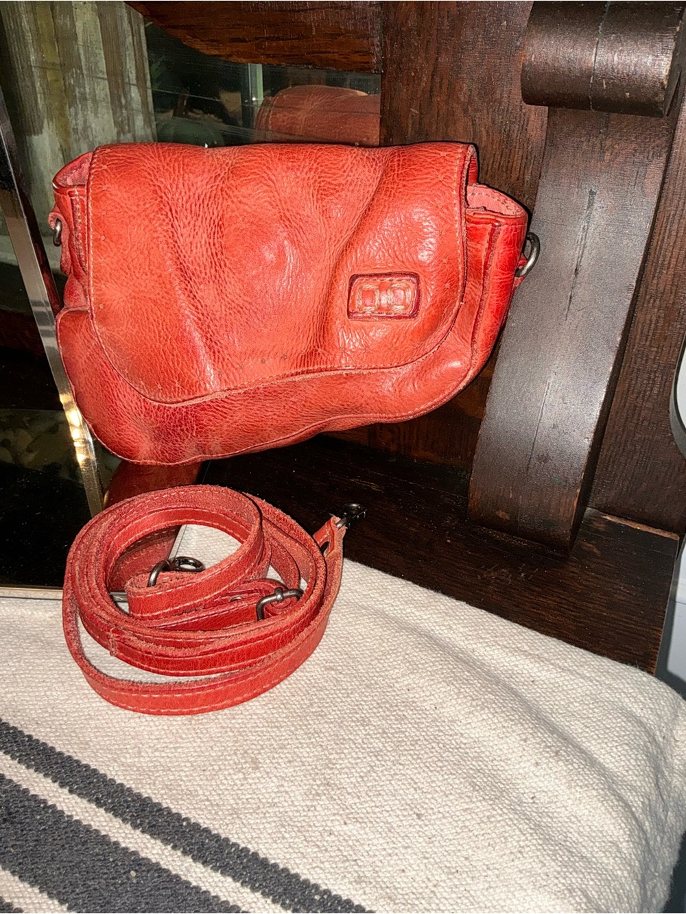 NWOT Bed Stu Priscilla Crossbody Belt Bag Clutch Indie Red DD Retail $198